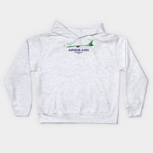 Airbus A321 - Iraqi Airways Kids Hoodie by TheArtofFlying